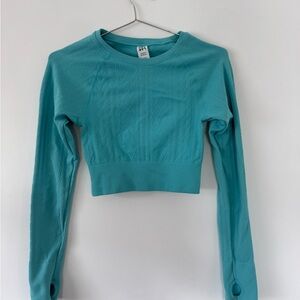 Women's Teal Long Sleeve WORKOUT TOP